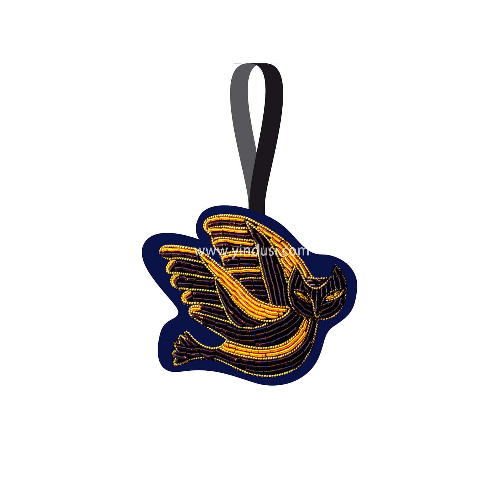 印度丝徽章工厂定制手工刺绣金属丝手提袋野鸟图案，跳舞皇后！