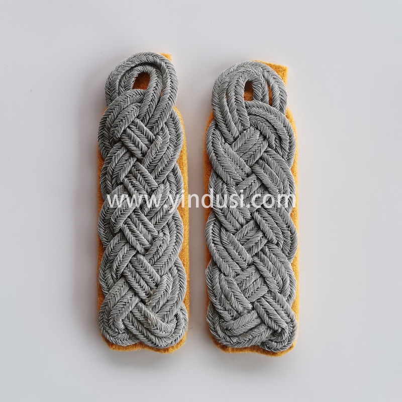 印度丝徽章工厂定制手工编制金属丝肩章麻花肩章二战德国肩章单肩章