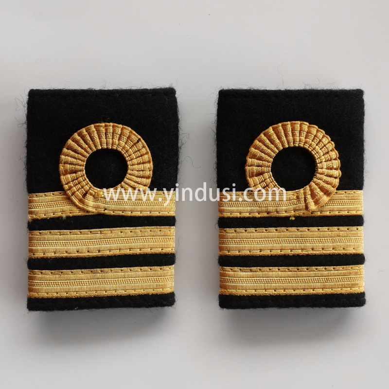 印度丝金属织带刺绣肩章南方航空东方航空机长肩章定做加工印度丝徽章定制工厂