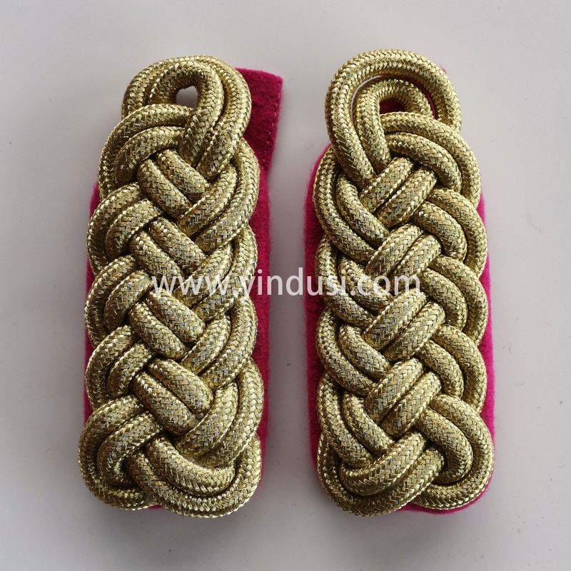 印度丝手工编制金属丝麻花肩章二战德国苏联元帅肩章定做加工应随徽章工厂