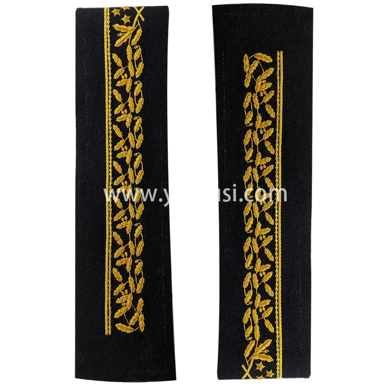 印度丝徽章工厂手工刺绣金属丝军用大盖帽大檐帽帽腰帽徽帽封带帽檐定制影视道具