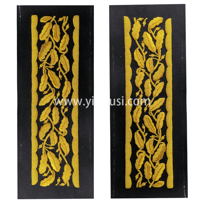 印度丝徽章定制工厂手工重工刺绣金属丝军服袖带军用品道具定做