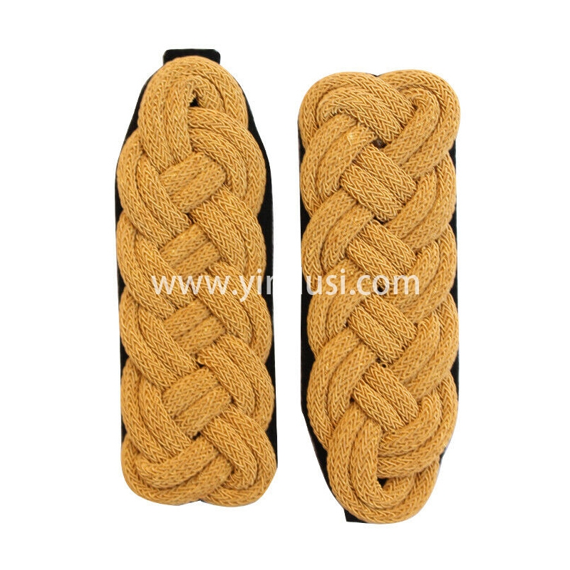 印度丝手工刺绣金属丝肩章定制二战军品德国将领金丝麻花肩章影视道具定做加工