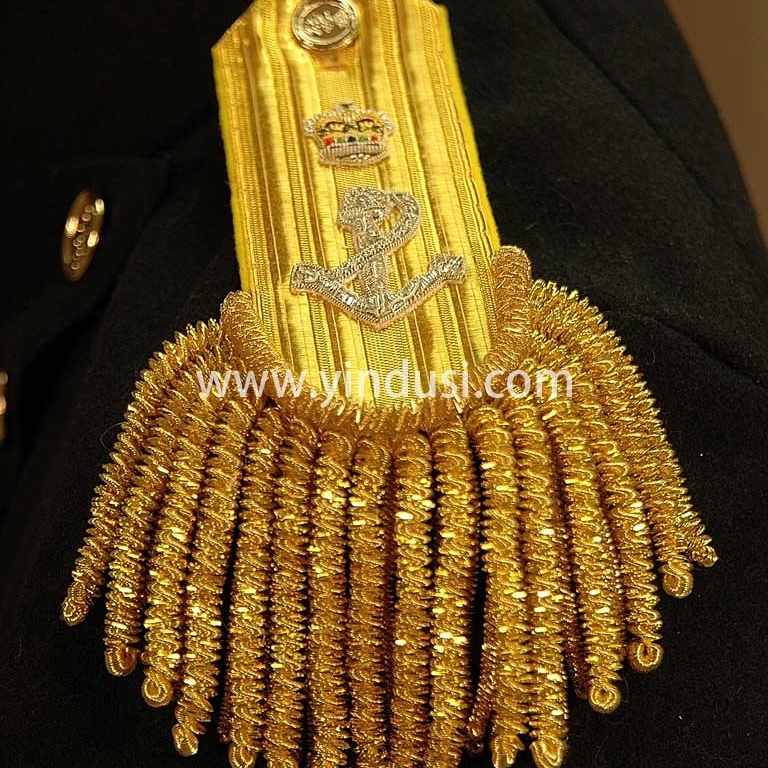 印度丝手工刺绣船锚皇冠金属大流苏肩章定制二战德国元帅将军礼服流苏肩章定做