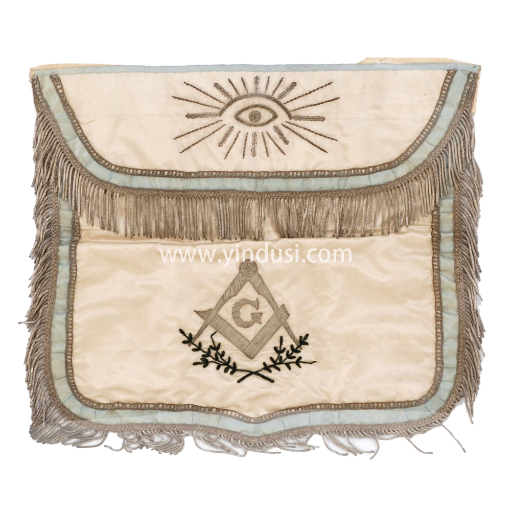 印度丝手工刺绣共济会宫廷刺绣大酒店高级管理员围裙共济会宫廷围裙定做