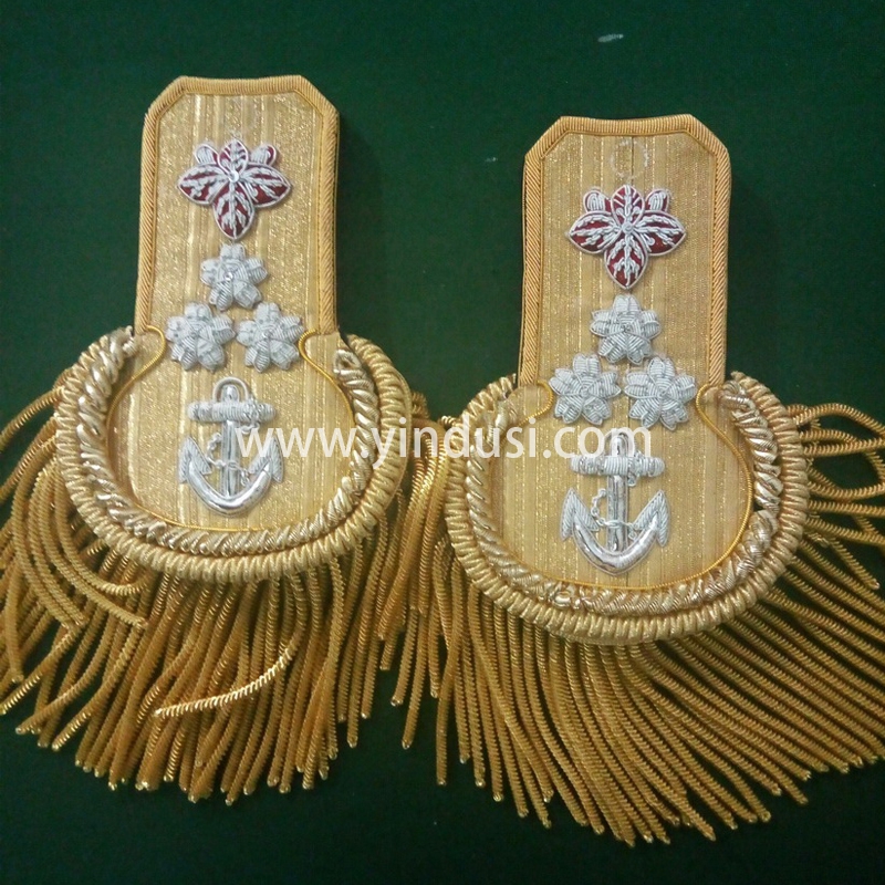 印度丝手工刺绣金属丝大流苏肩章定做二战德国英国俄罗斯将军肩章定制
