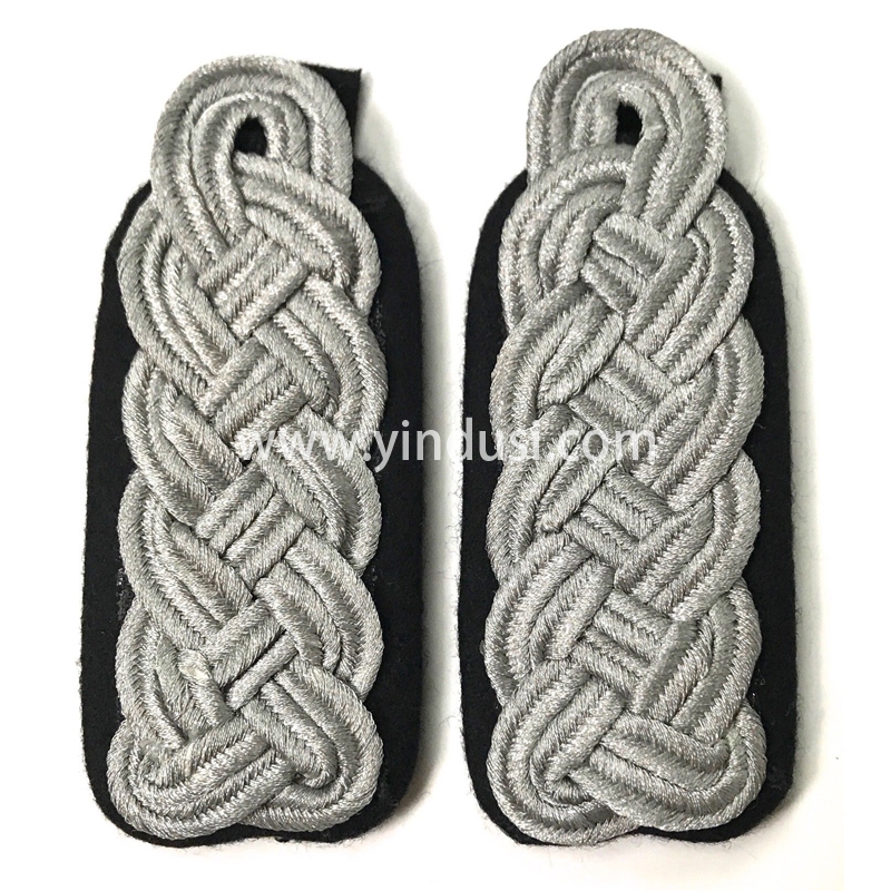 印度丝肩章工厂金属丝编制麻花肩章二战德国军衔勋章肩章定做