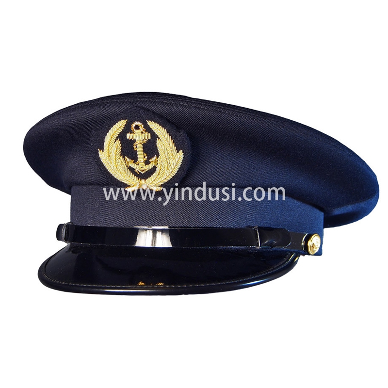 印度丝军品工厂手工刺绣金属丝帽徽帽檐定做各国高级军官礼服军帽定制